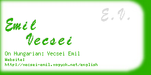 emil vecsei business card